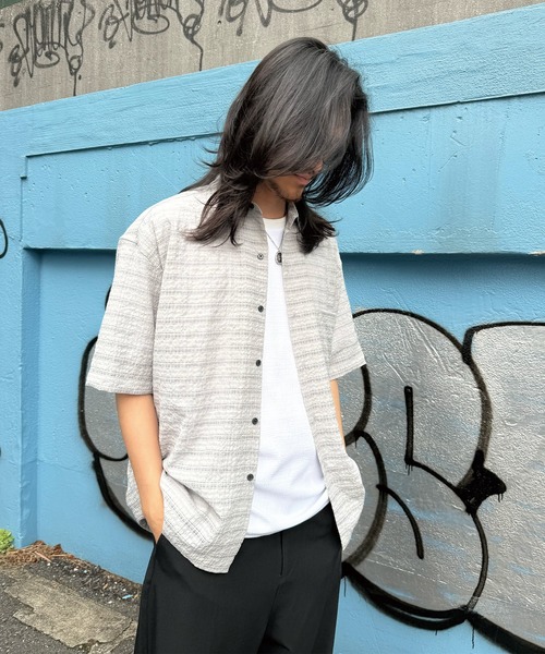 RATTLE TRAP（ラトルトラップ）の「ドビーチェックシアールーズ半袖シャツ（シャツ/ブラウス・メンズ・ホワイト/ライトグレー/ブラック・S/M/L/LL）」の20枚目の写真