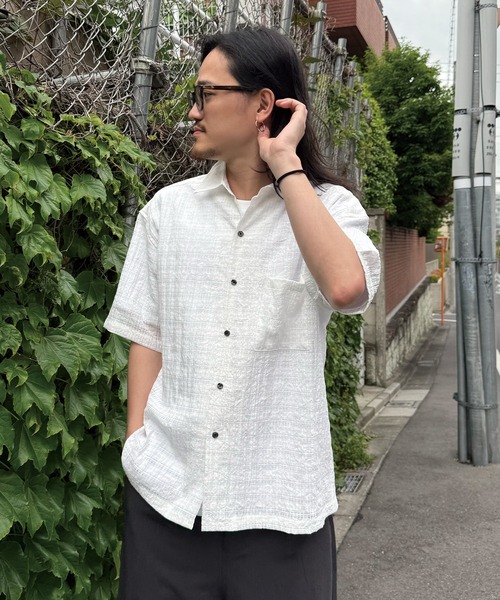 RATTLE TRAP（ラトルトラップ）の「ドビーチェックシアールーズ半袖シャツ（シャツ/ブラウス・メンズ・ホワイト/ライトグレー/ブラック・S/M/L/LL）」の19枚目の写真