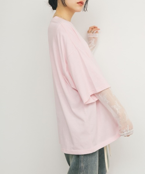 KBF(ケイビーエフ)の「アソートプリントBIG TEE(Tシャツ/カットソー・レディース・オートミール/ネイビー/ピンク・ONE)」の14枚目の写真