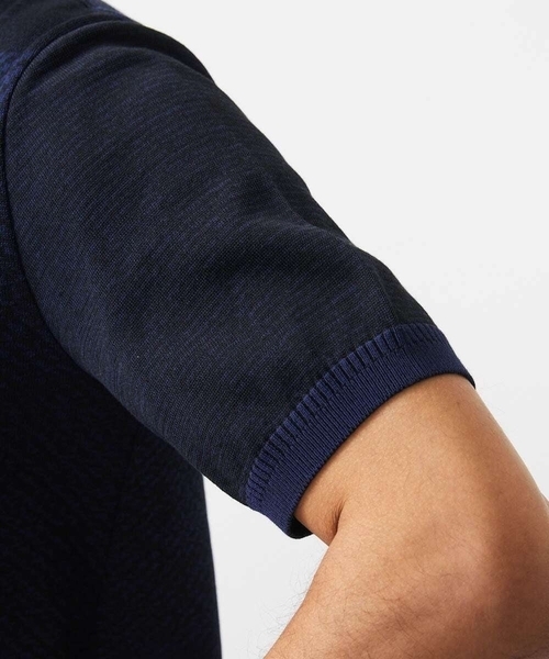 MICHEL KLEIN HOMME   （ミッシェルクランオム）の「ダイアゴナル柄クルーネック半袖ニット（ニット/セーター・メンズ・ライトグレー/ネイビー・MEDIUM/LARGE/X-LARGE）」の11枚目の写真