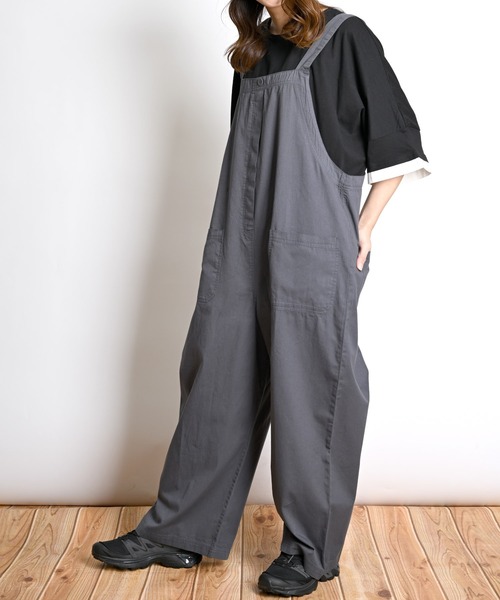 MARAI(マーライ)の「コットンツイルサロペット(サロペット/オーバーオール・レディース・グレー/カーキ/チャコールグレー・FREE)」の8枚目の写真
