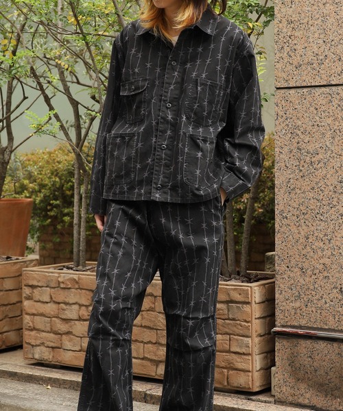 PRINTED ENGINEER SHORT JACKET 印花工裝短版夾克 男裝 秋季 冬季