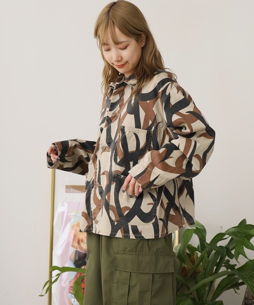 PRINTED ENGINEER SHORT JACKET 印花工裝短版夾克 男裝 秋季 冬季