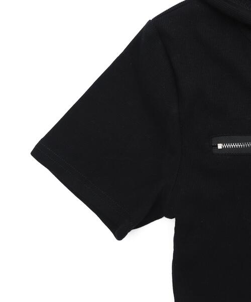 dispark（ディスパーク）の「DISPARK/WジップクロップドSSピチパーカー（パーカー・レディース・ブラック/その他1・FREE）」の4枚目の写真