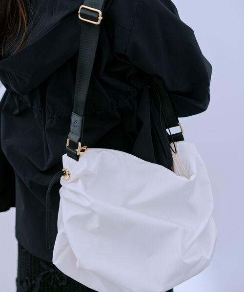 撥水】ドロストギャザーデザインバッグ 【低身長・小柄女性