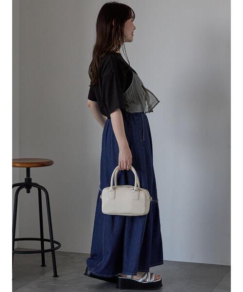 ehka sopo（エヘカソポ）の「デニム切替ギャザースカート（スカート・レディース・ブルー/サックスブルー/ネイビー・F）」の10枚目の写真