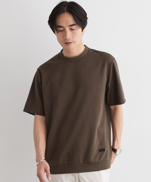 TAKEO KIKUCHI(タケオキクチ)の「【尾州ファブリック】 スライドパズル柄 ポンチ プルオーバー(Tシャツ/カットソー・メンズ・ブラウン系その他/レッド系/ホワイト/ネイビー/ダークオリーブ・01/02/03/04)」の2枚目の写真