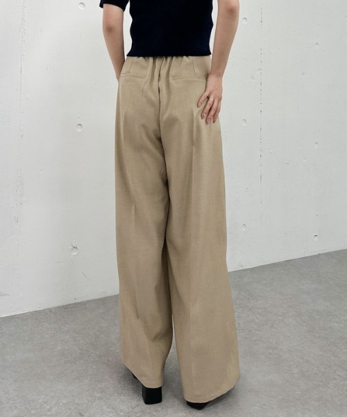 archives(アルシーヴ)の「ベルト付麻調タックワイドスラックス(スラックス・レディース・ベージュ/チャコールグレー/ブラック・MEDIUM)」の14枚目の写真