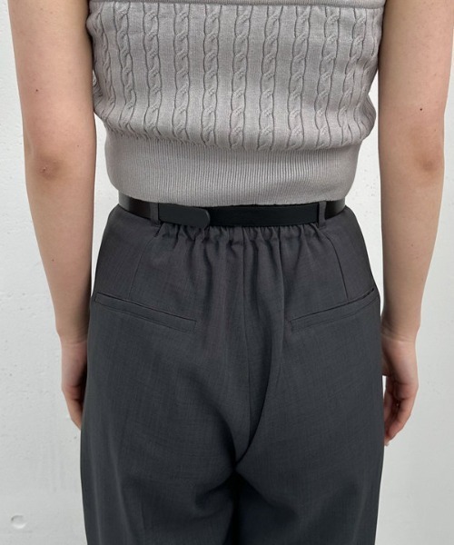 archives(アルシーヴ)の「ベルト付麻調タックワイドスラックス(スラックス・レディース・ベージュ/チャコールグレー/ブラック・MEDIUM)」の6枚目の写真