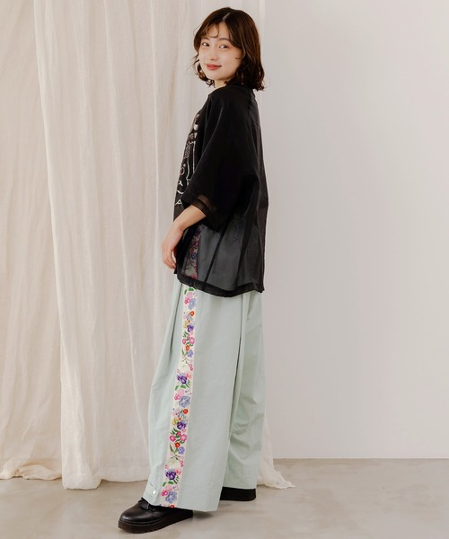 ☆ スカラー　152608：花柄ラインパンツ 152608：花柄ラインパンツの通販-ScoLar