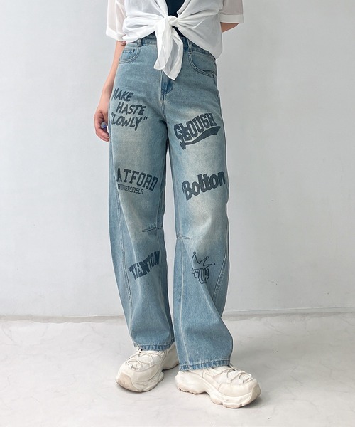 新品未使用 アズノウアズ オウラカ クラッシュデニムパンツ AS KNOW AS plus（アズノゥアズプラス）の「〇ダメージデニム