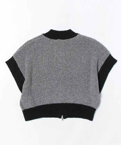 ニットノースリーブ　シティショップ　MOZH MIXミニループニットWジップノースリーブトップス（ニット