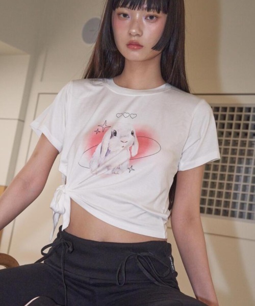 Tシャツ・カットソー ODDONEOUT COSMOS RABBIT TIE T-SHIRTS 4BUK446 ODDONEOUT】COSMOS RABBIT TIE T-SHIRTS（Tシャツ/カットソー