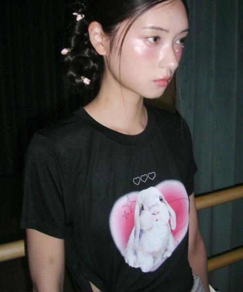 Tシャツ・カットソー ODDONEOUT COSMOS RABBIT TIE T-SHIRTS 4BUK446 ODDONEOUT】COSMOS RABBIT TIE T-SHIRTS(Tシャツ/カットソー