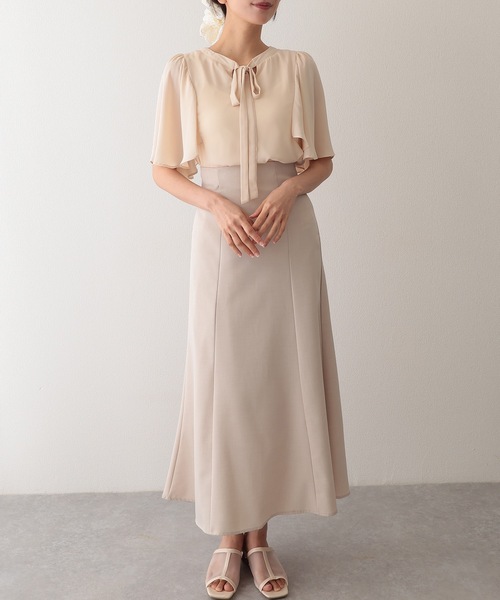 Lace Ladies(レースレディース)の「ボウタイ リボン とろみ フレア袖 ブラウス(シャツ/ブラウス・レディース・ホワイト/アイボリー/ブラック/グレー・FREE/S)」の8枚目の写真