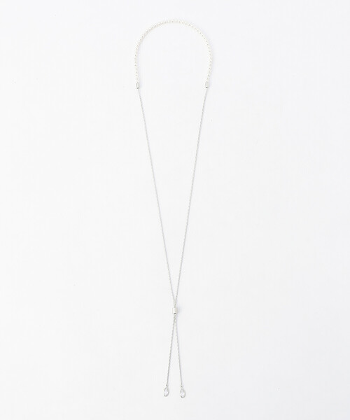 COMME CA（コムサ）の「パール2WAYスライドネックレス（ネックレス・レディース・ホワイト×シルバー・FREE）」の2枚目の写真