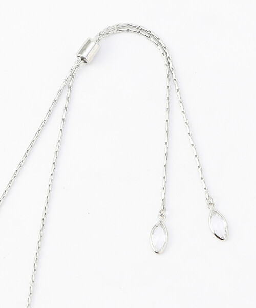 COMME CA（コムサ）の「パール2WAYスライドネックレス（ネックレス・レディース・ホワイト×シルバー・FREE）」の3枚目の写真