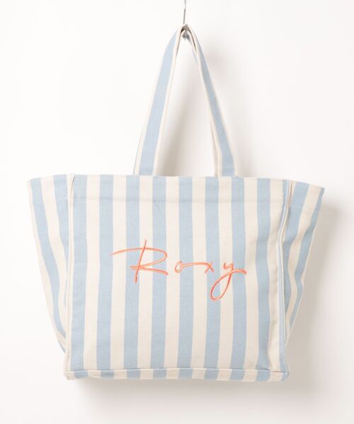 ROXY(ロキシー)の「FAIRY BEACH/ロキシーストライプコットントートバッグ(トートバッグ・レディース・ブルー/ブルー系その他・FREE)」の1枚目の写真