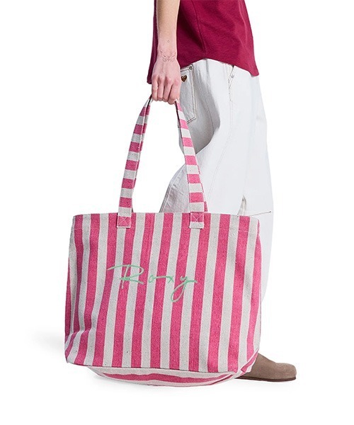 ROXY(ロキシー)の「FAIRY BEACH/ロキシーストライプコットントートバッグ(トートバッグ・レディース・ブルー/ブルー系その他/レッド系その他・FREE)」の2枚目の写真