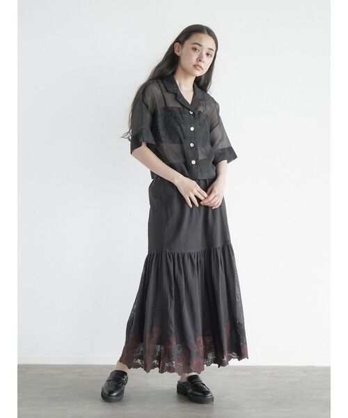 FIKA.(フィーカ)の「Hand embroidery short shirt(シャツ/ブラウス・レディース・ブラック/オフホワイト・MEDIUM)」の18枚目の写真