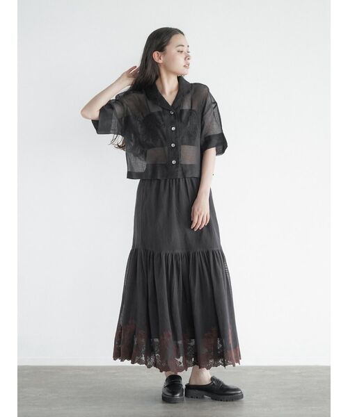 FIKA.(フィーカ)の「Hand embroidery short shirt(シャツ/ブラウス・レディース・ブラック/オフホワイト・MEDIUM)」の19枚目の写真