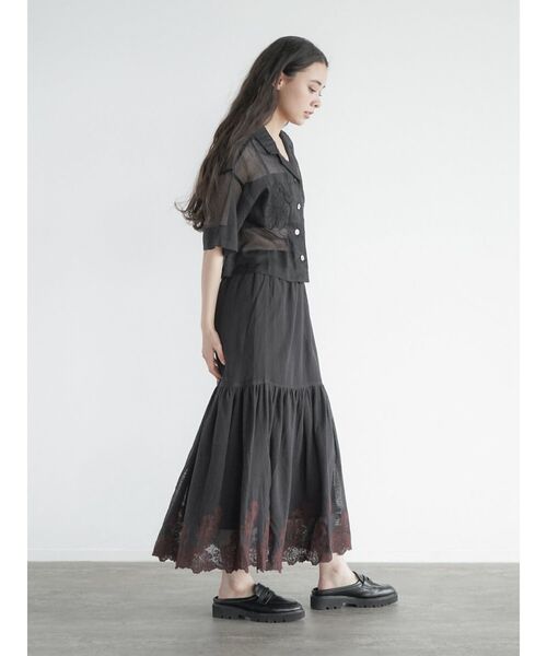 FIKA.(フィーカ)の「Hand embroidery short shirt(シャツ/ブラウス・レディース・ブラック/オフホワイト・MEDIUM)」の20枚目の写真