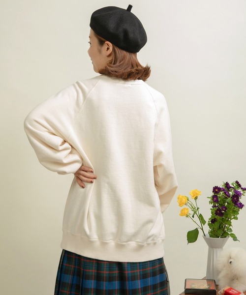 CHILD WOMAN（チャイルドウーマン）の「☆30/10裏毛 眠たいくまプリントスウェット（スウェット・レディース・グレー/アイボリー/グリーン・FREE）」の17枚目の写真