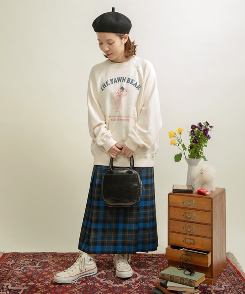 CHILD WOMAN（チャイルドウーマン）の「☆30/10裏毛 眠たいくまプリントスウェット（スウェット・レディース・グレー/アイボリー/グリーン・FREE）」の18枚目の写真