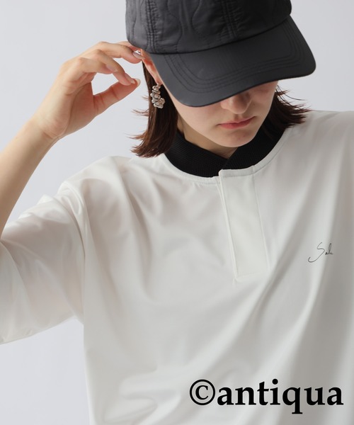 antiqua(アンティカ)の「カラーマッチトップス(Tシャツ/カットソー・レディース・ホワイト/ブラック・ML/LXL)」の7枚目の写真