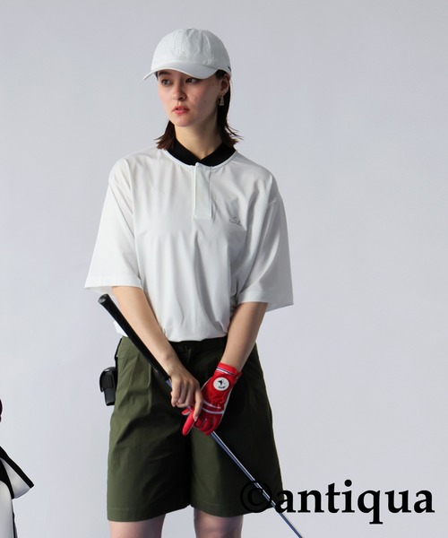 antiqua(アンティカ)の「カラーマッチトップス(Tシャツ/カットソー・レディース・ホワイト/ブラック・ML/LXL)」の8枚目の写真