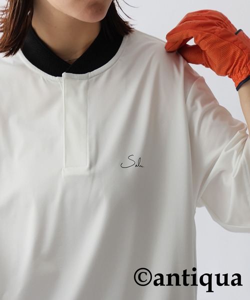 antiqua(アンティカ)の「カラーマッチトップス(Tシャツ/カットソー・レディース・ホワイト/ブラック・ML/LXL)」の3枚目の写真