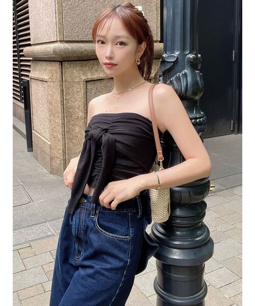 RESEXXY（リゼクシー）の「スリーブツイストベアニット（キャミソール・レディース・ブラック/ホワイト/ピンク・FREE）」の17枚目の写真