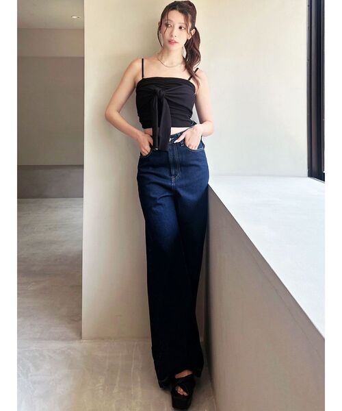 RESEXXY（リゼクシー）の「スリーブツイストベアニット（キャミソール・レディース・ブラック/ホワイト/ピンク・FREE）」の5枚目の写真