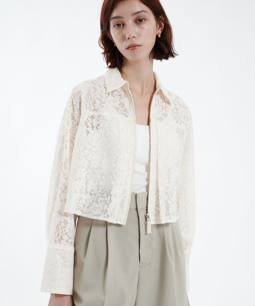 Vintageホワイト コットン レースシャツ 半袖 コットンレース半袖シャツ（カジュアルシャツ） | THE SHOP TK