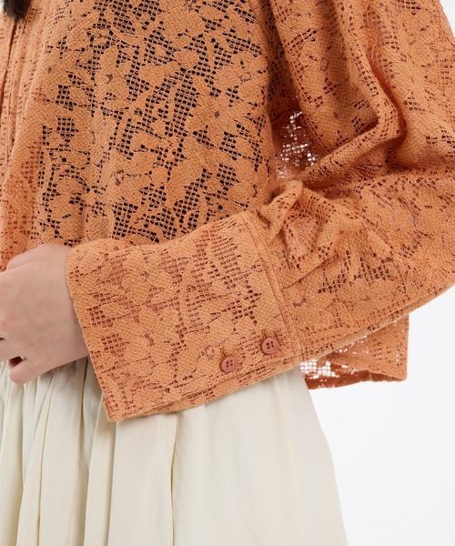 PUBLIC TOKYO(パブリックトウキョウ)の「【残りわずか】コットンレースフロントZIPシャツ(シャツ/ブラウス・レディース・ブラック/ホワイト/オレンジ・FREE)」の11枚目の写真