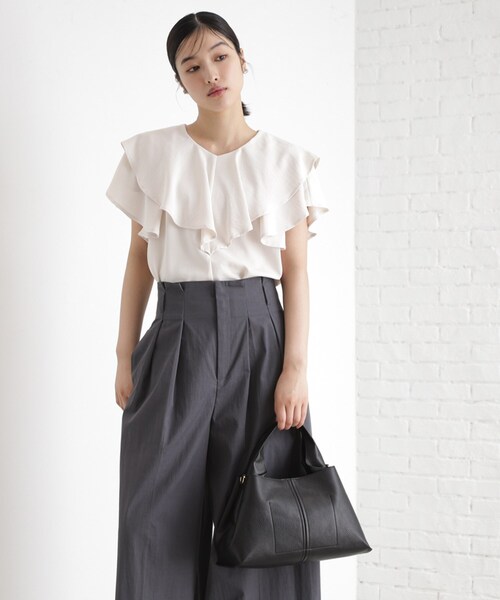 THE SHOP TK （ザ ショップ ティーケー ）の「ワンハンドルバッグ【2WAY】（ショルダーバッグ・レディース・チャコールグレー/ブラック/ブラウン系・00）」の6枚目の写真