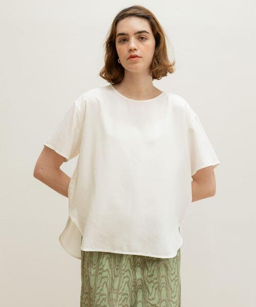 URBAN RESEARCH Sonny Label（アーバンリサーチサニーレーベル）の「リネン混クルーネックブラウスTシャツ（シャツ/ブラウス・レディース・オフホワイト/チャコールグレー/ピンク・FREE）」の4枚目の写真