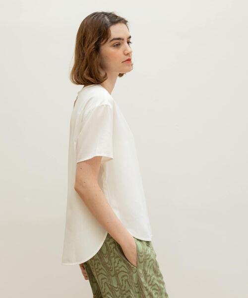 URBAN RESEARCH Sonny Label（アーバンリサーチサニーレーベル）の「リネン混クルーネックブラウスTシャツ（シャツ/ブラウス・レディース・オフホワイト/チャコールグレー/ピンク・FREE）」の6枚目の写真