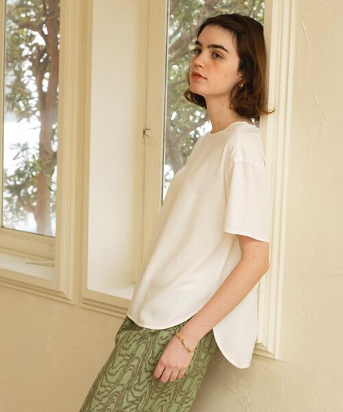 URBAN RESEARCH Sonny Label（アーバンリサーチサニーレーベル）の「リネン混クルーネックブラウスTシャツ（シャツ/ブラウス・レディース・オフホワイト/チャコールグレー/ピンク・FREE）」の10枚目の写真