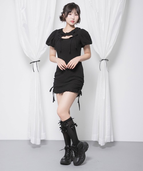 DearMyLoveRose(ディアマイラブローズ)の「厚底インヒールスニーカー【大きいサイズ有り】(スニーカー・レディース・オフホワイト/ブラック・22.5cm/23cm/23.5cm/24cm/24.5cm/25cm)」の4枚目の写真
