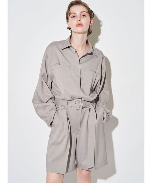 ELENDEEK（エレンディーク）の「ハーフパンツコンビネゾン（つなぎ/オールインワン・レディース・ブラウン/グレー・01/02）」の4枚目の写真