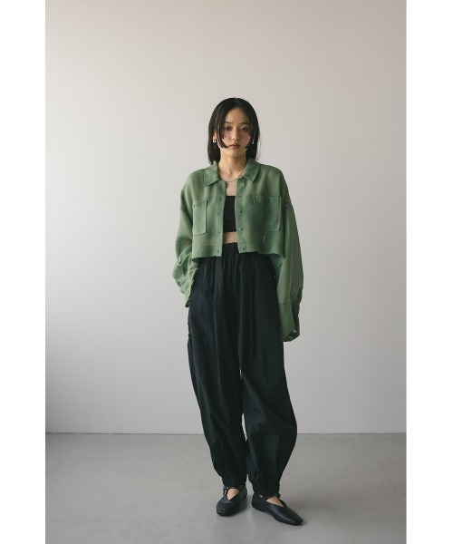 ブラウス シャツ ワイドスリーブメッシュショートシャツ レディース STYLEMIXER | ワイドスリーブメッシュショートシャツ (シャツ
