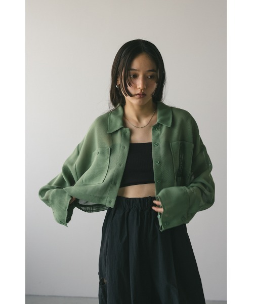 【専用】mahiさま オーダー セール】ワイドスリーブメッシュショートシャツ（シャツ