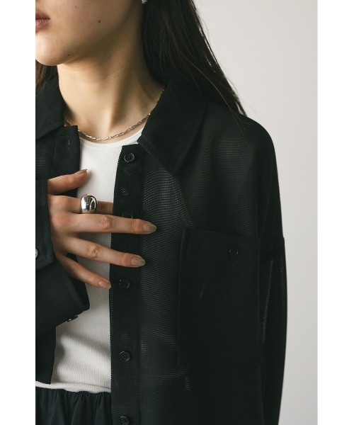 STYLEMIXER（スタイルミキサー）の「ワイドスリーブメッシュショートシャツ（シャツ/ブラウス・レディース・ホワイト/ブラック/グリーン・FREE）」の8枚目の写真