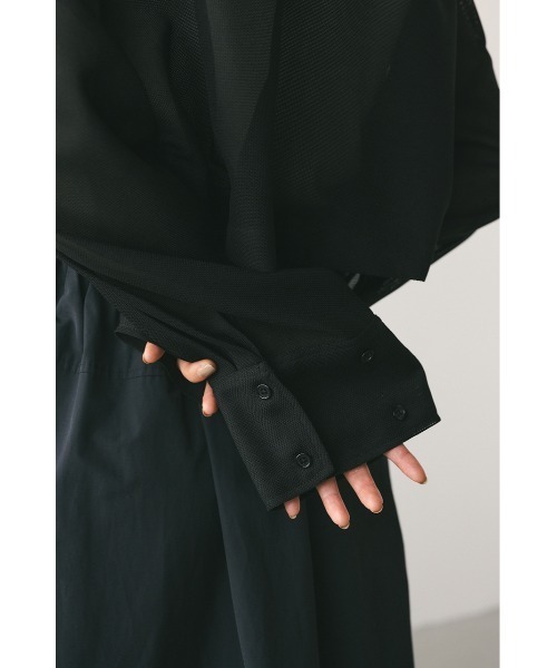 STYLEMIXER（スタイルミキサー）の「ワイドスリーブメッシュショートシャツ（シャツ/ブラウス・レディース・ホワイト/ブラック/グリーン・FREE）」の5枚目の写真