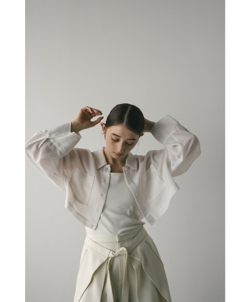 STYLEMIXER（スタイルミキサー）の「ワイドスリーブメッシュショートシャツ（シャツ/ブラウス・レディース・ホワイト/ブラック/グリーン・FREE）」の21枚目の写真