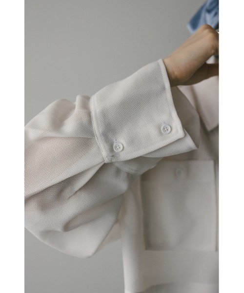 STYLEMIXER（スタイルミキサー）の「ワイドスリーブメッシュショートシャツ（シャツ/ブラウス・レディース・ホワイト/ブラック/グリーン・FREE）」の17枚目の写真