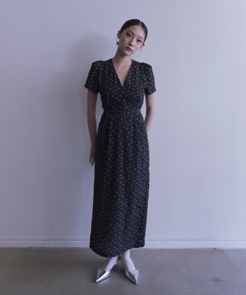 HONEY MI HONEY（ハニーミーハニー）の「floral chiffon puff one-piece（ワンピース・レディース・ブラック/ピンク/ベージュ・FREE）」の11枚目の写真