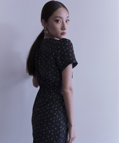 HONEY MI HONEY（ハニーミーハニー）の「floral chiffon puff one-piece（ワンピース・レディース・ブラック/ピンク/ベージュ・FREE）」の16枚目の写真