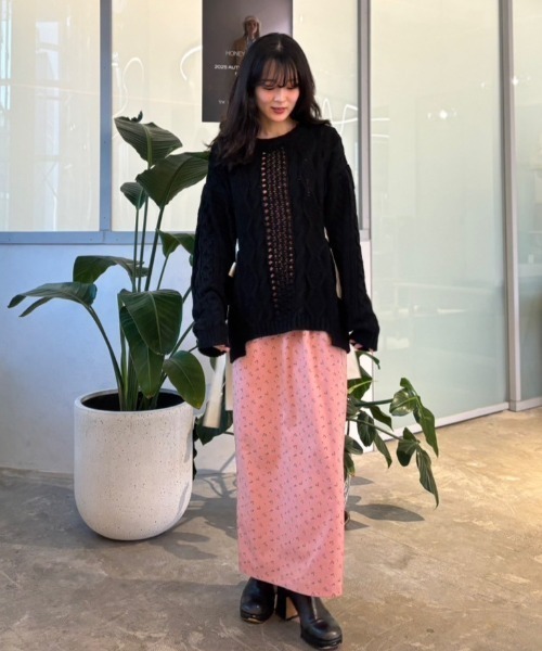 HONEY MI HONEY（ハニーミーハニー）の「floral chiffon puff one-piece（ワンピース・レディース・ブラック/ピンク/ベージュ・FREE）」の22枚目の写真